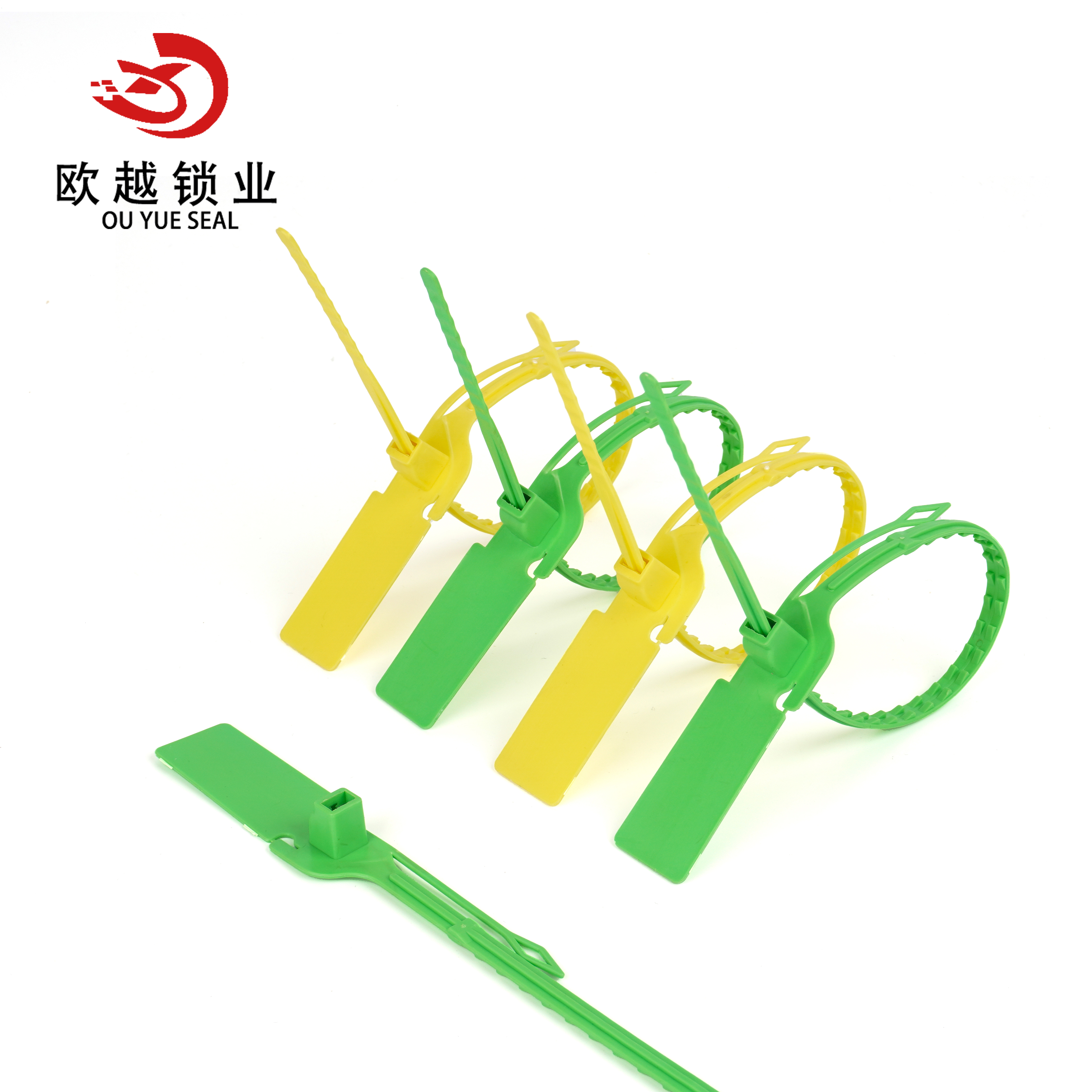 OY-PS110 High Safety Tote Packaging Pull Tight Plastic Seal One Time Use with Logo And Numbered Tag Seal